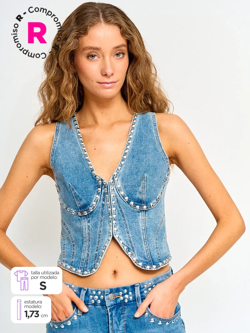 GILET MUJER BARBADOS ALGODÓN TACHAS - 1