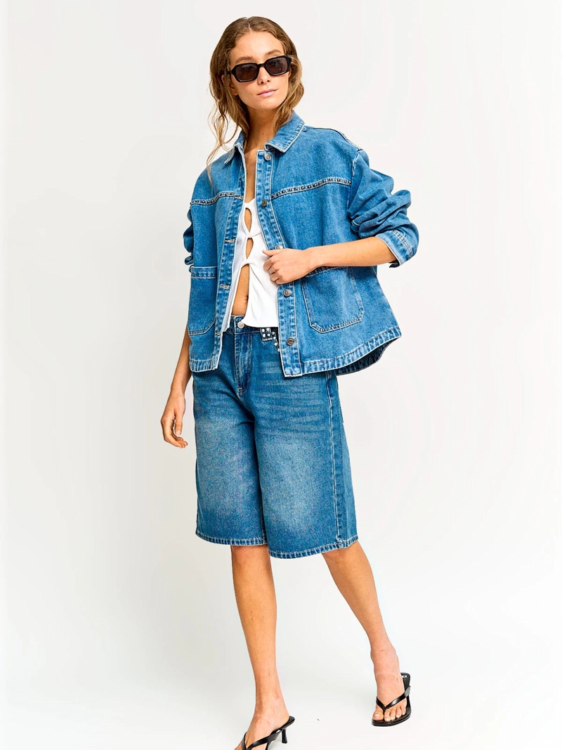 SOBRECAMISA MUJER BARBADOS ALGODÓN DENIM - 4
