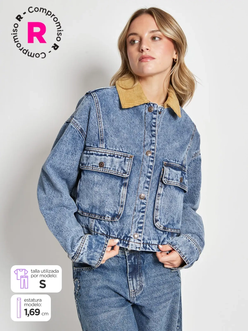 CHAQUETA MUJER BARBADOS ALGODÓN CORTA - 1