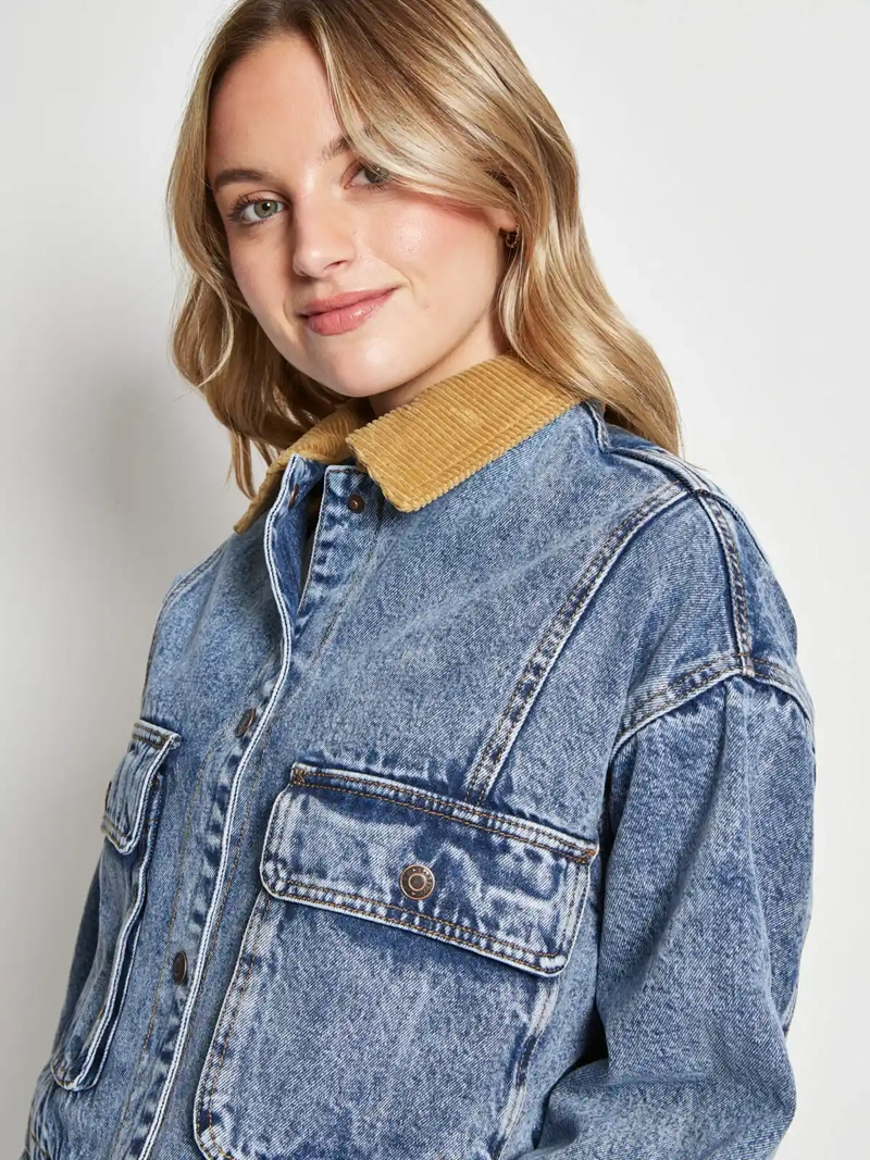 CHAQUETA MUJER BARBADOS ALGODÓN CORTA - 3
