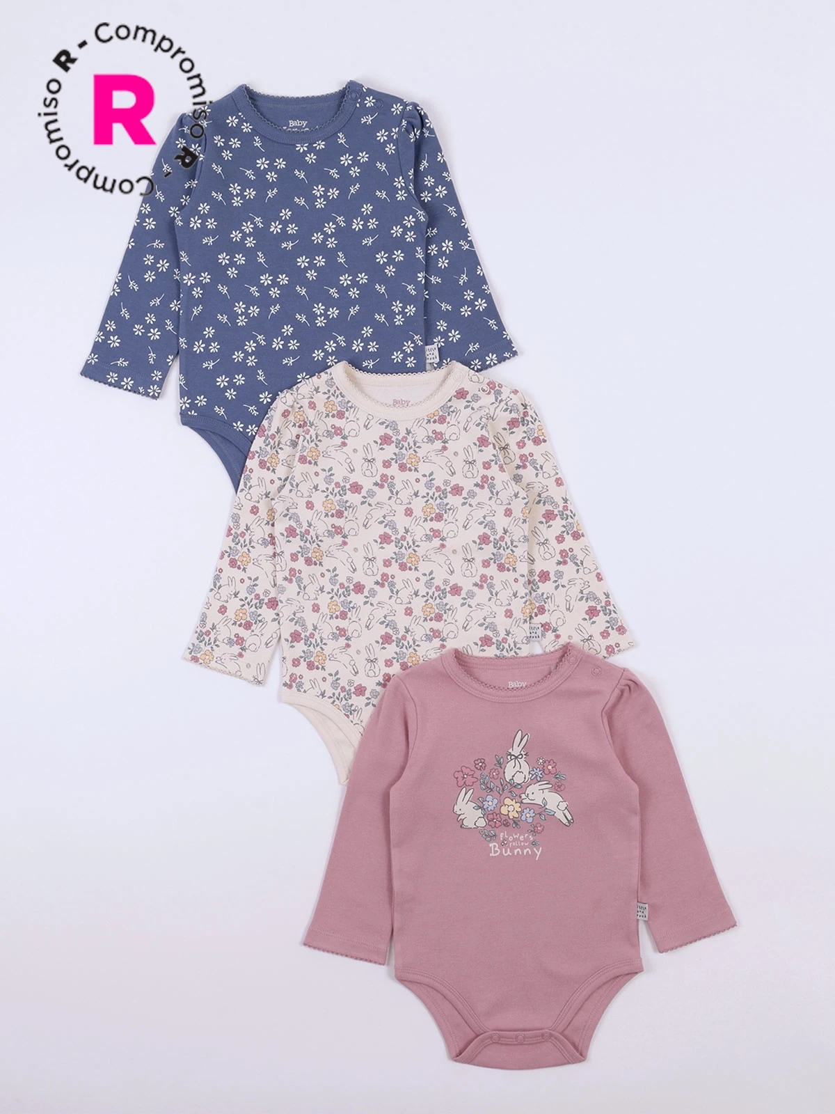 SET BODIES ALGODÓN NIÑA BABY HARVEST BÁSICO