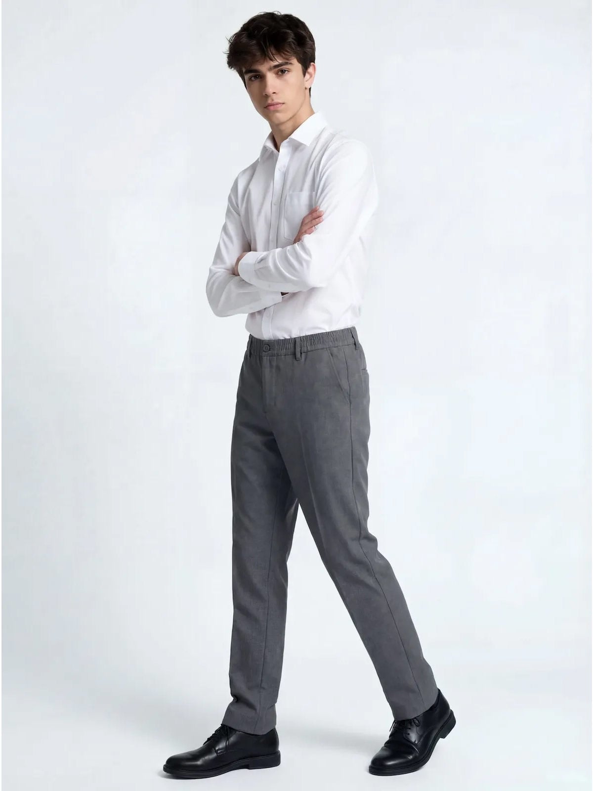 PANTALÓN NIÑO TEST SLIM FULL CINTURA ELASTICADA TEEN ESCOLAR - 1