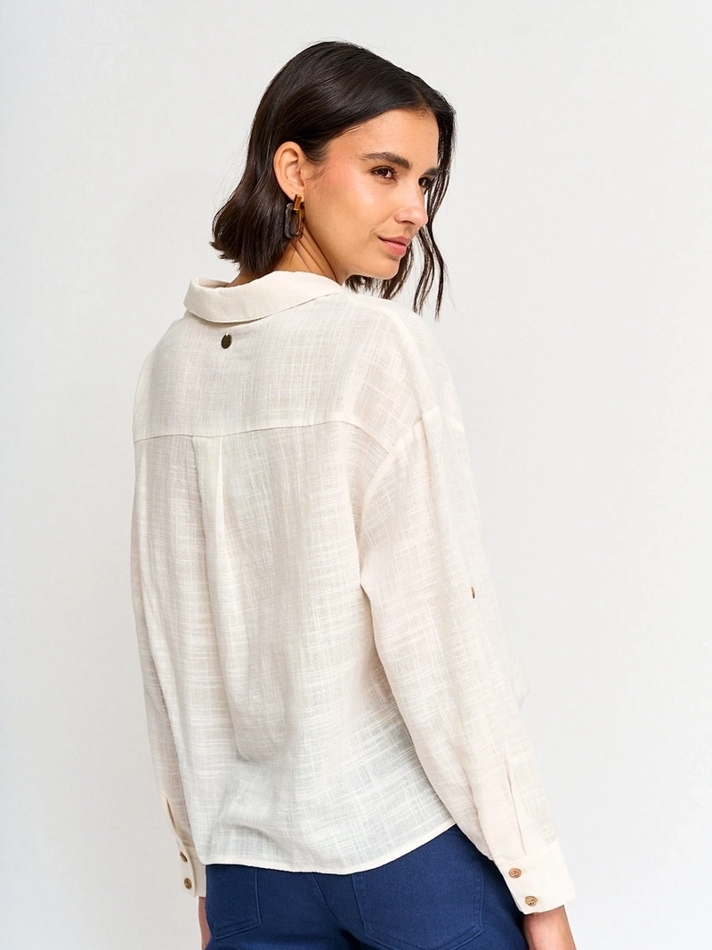 BLUSA MUJER REGATTA ALGODÓN MANGA LARGA RECOGIDO - 2