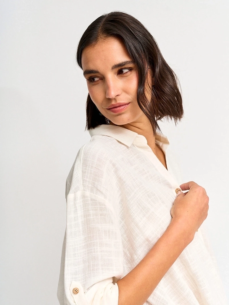 BLUSA MUJER REGATTA ALGODÓN MANGA LARGA RECOGIDO - 3
