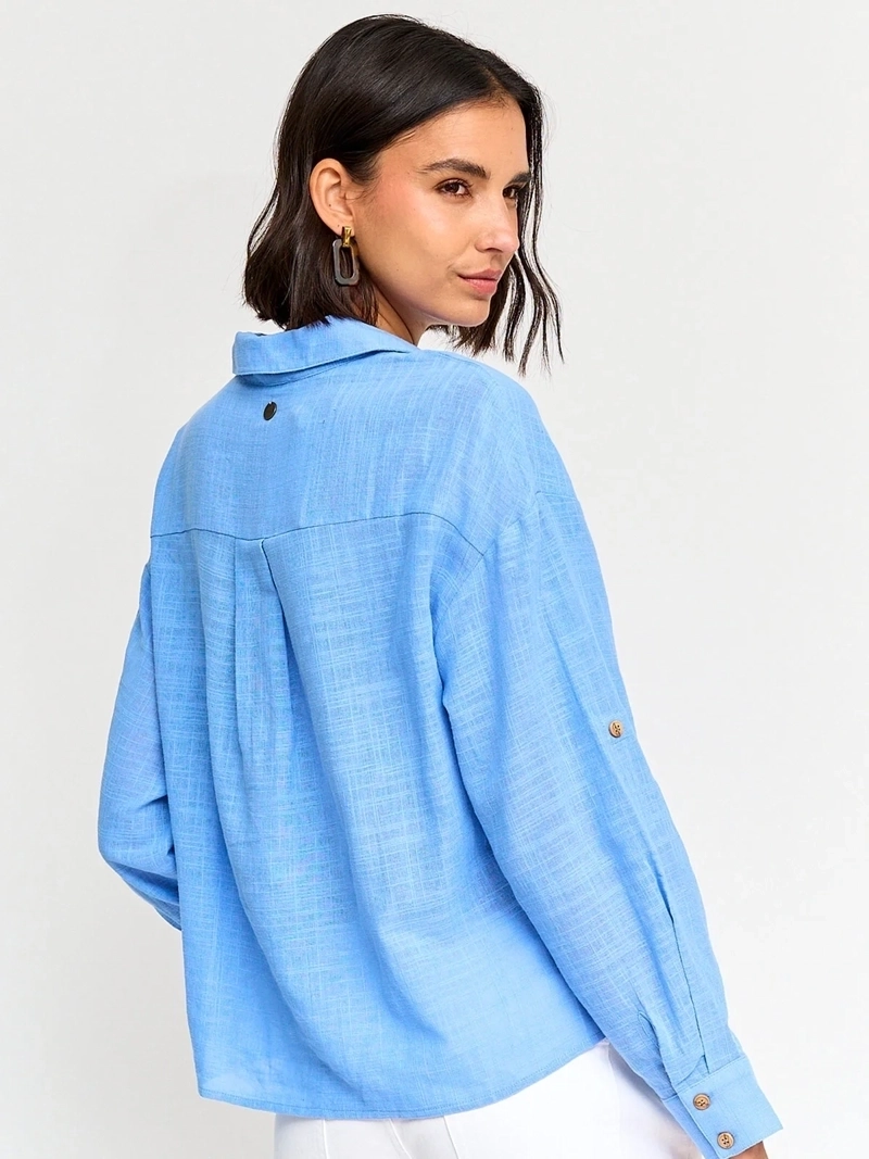 BLUSA MUJER REGATTA ALGODÓN MANGA LARGA RECOGIDO - 2