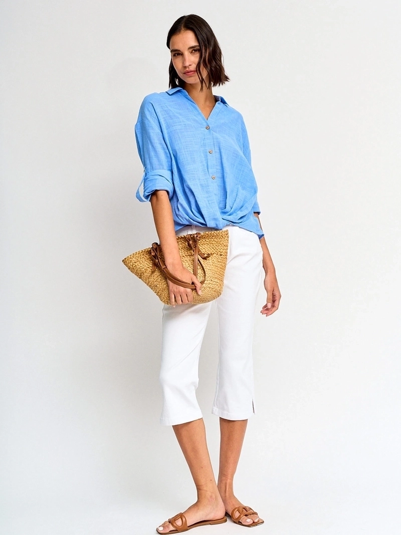BLUSA MUJER REGATTA ALGODÓN MANGA LARGA RECOGIDO - 4