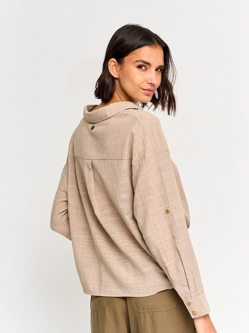 BLUSA MUJER REGATTA ALGODÓN MANGA LARGA RECOGIDO - 2
