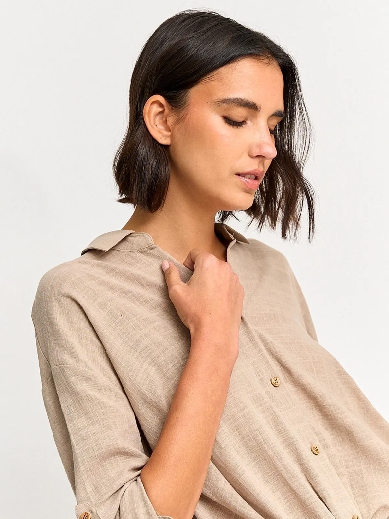 BLUSA MUJER REGATTA ALGODÓN MANGA LARGA RECOGIDO - 3