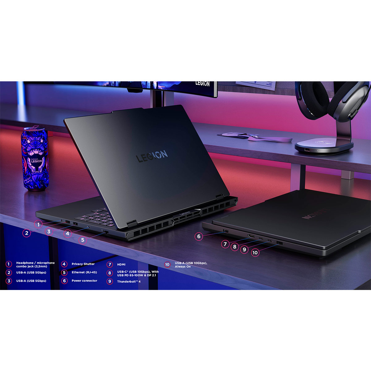 NOTEBOOK GAMER LENOVO LEGION PRO 5 INTEL CORE ULTRA 9 32GB RAM 1TB SSD NVIDIA RTX 5070TI 16” - 12