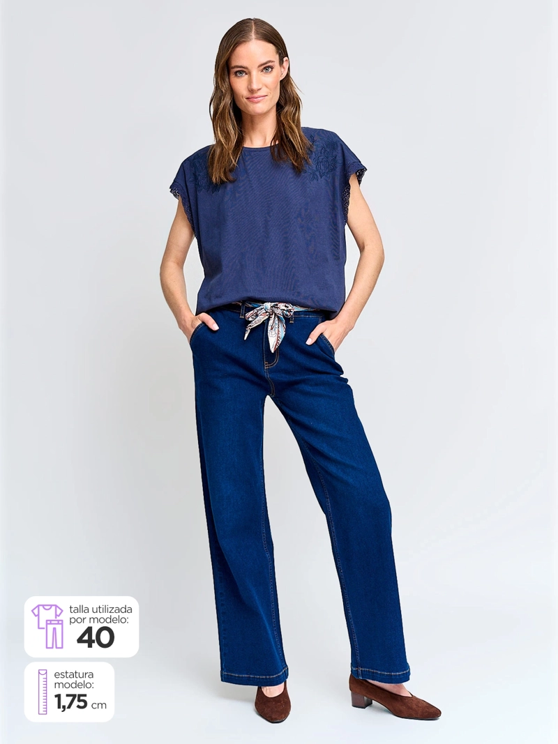 AZIZ JEANS MUJER AZIZ ALGODÓN ANCHO
