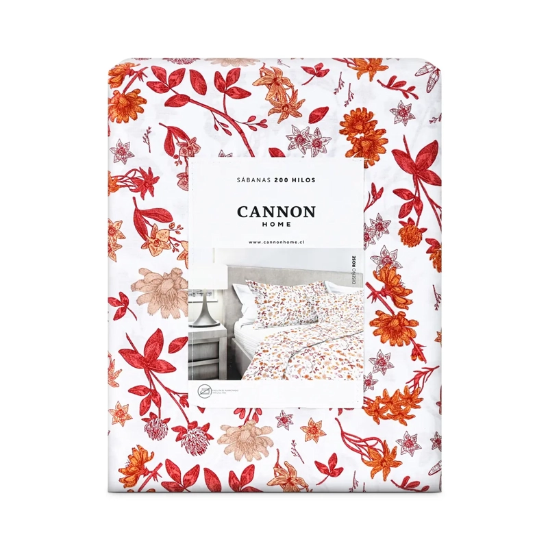 JUEGO DE SÁBANAS CANON 200 HILOS 1.5 PLAZAS ROSE - 4