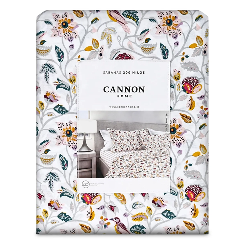 JUEGO DE SÁBANAS CANNON 1.5 PLAZAS 200 HILOS FLUTTER  - 4