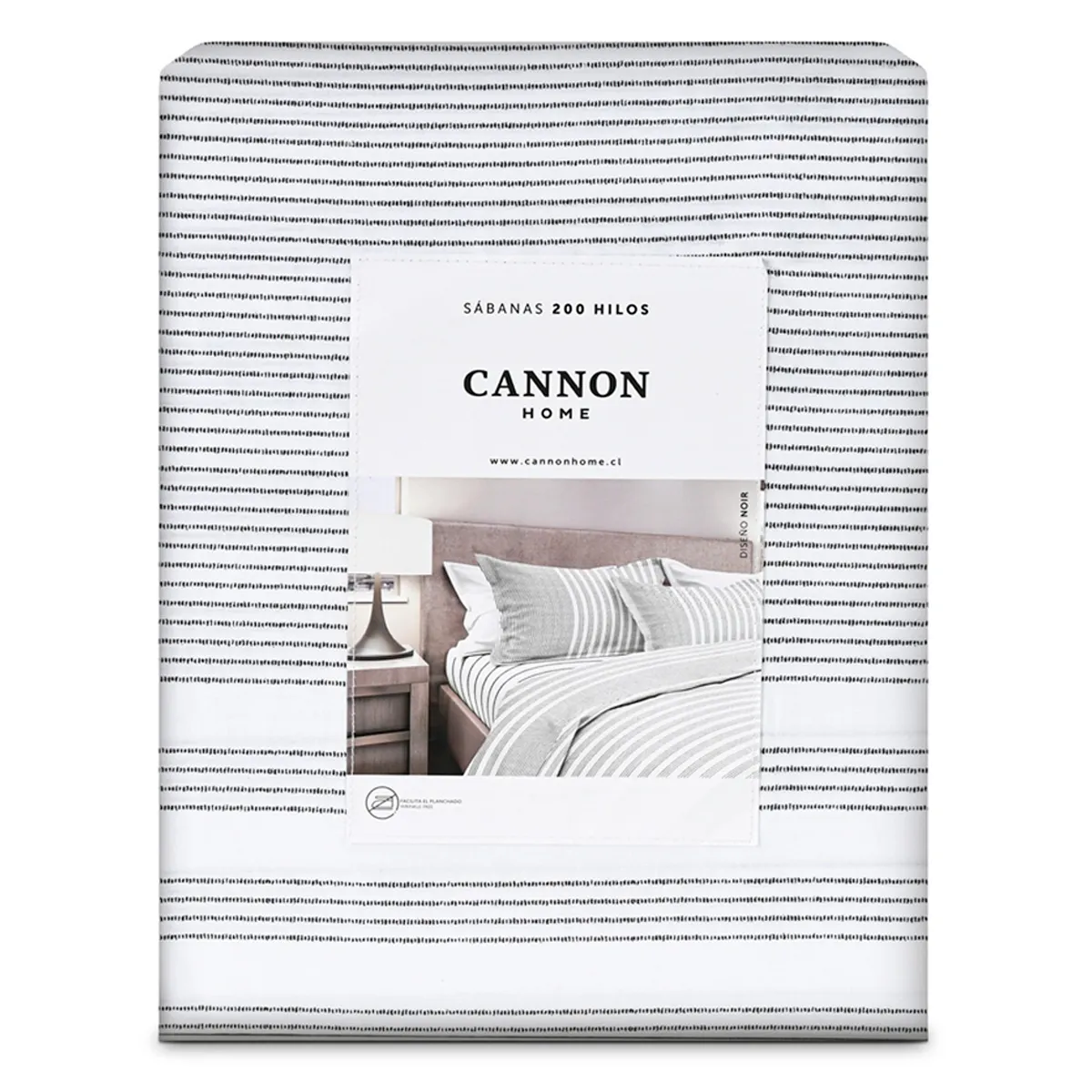 JUEGO DE SÁBANAS CANNON 1.5 PLAZAS 200 HILOS NOIR - 4