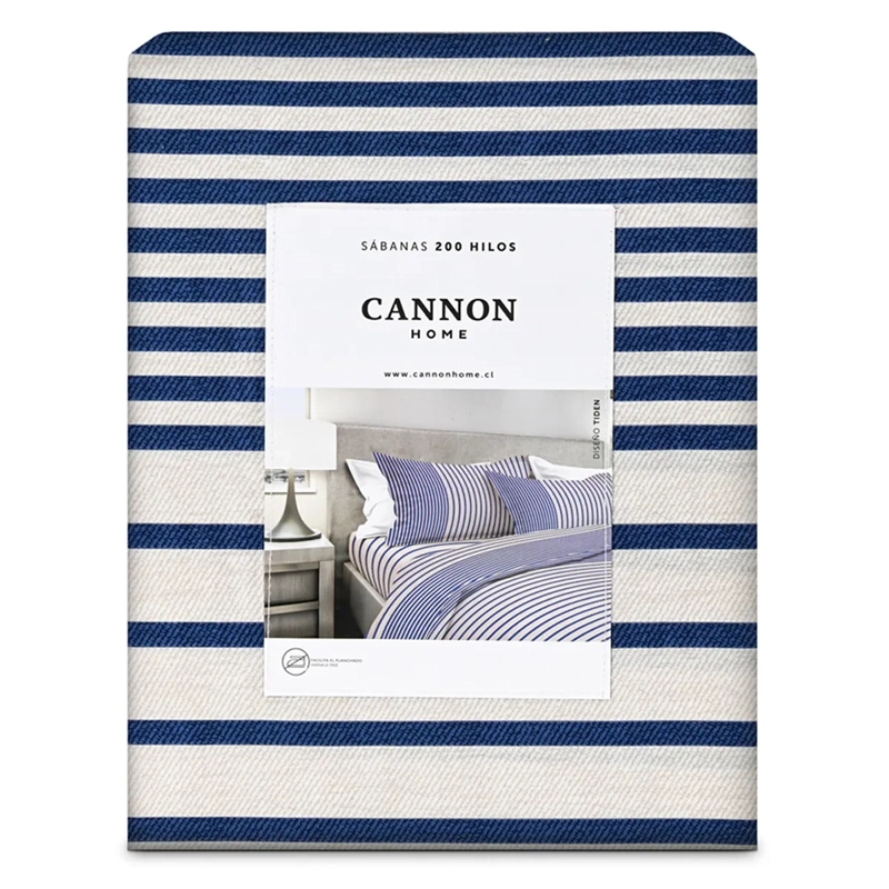 JUEGO DE SÁBANAS CANNON 1.5 PLAZAS 200 HILOS TIDEN  - 4