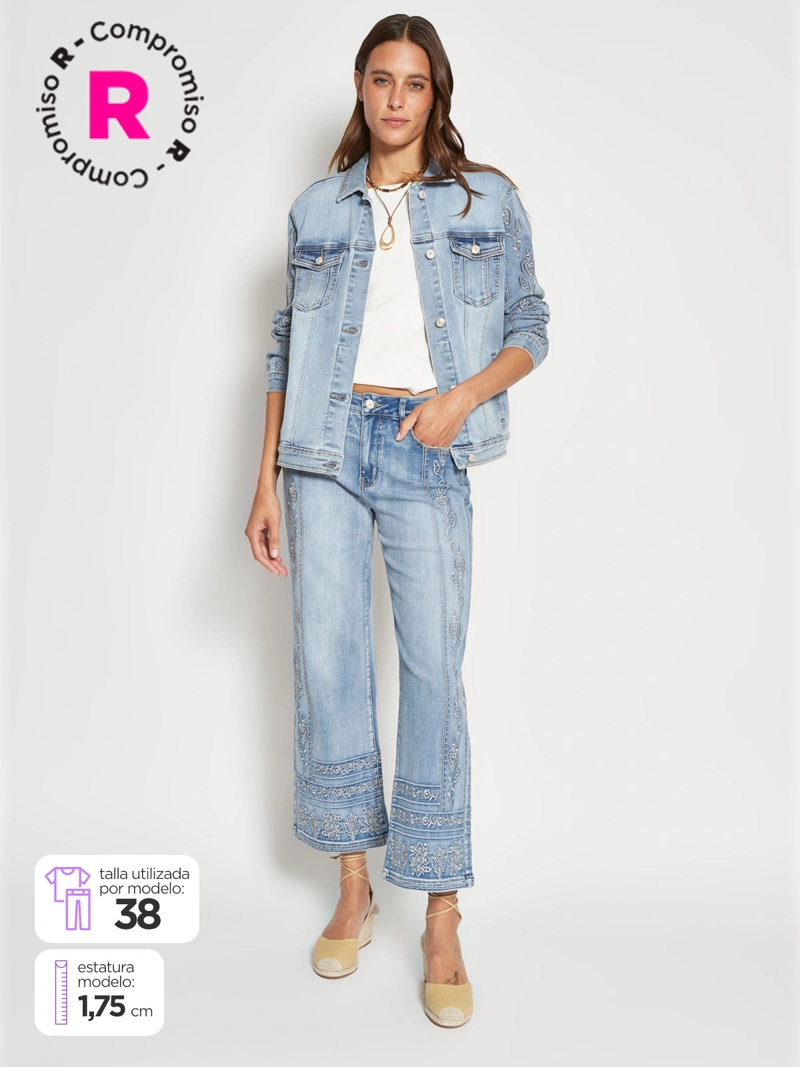 JEANS MUJER TATIENNE ALGODÓN BORDADO - 1