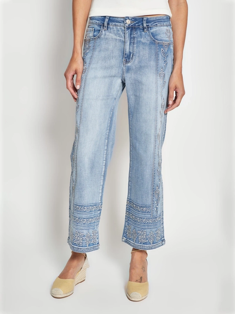JEANS MUJER TATIENNE ALGODÓN BORDADO - 2