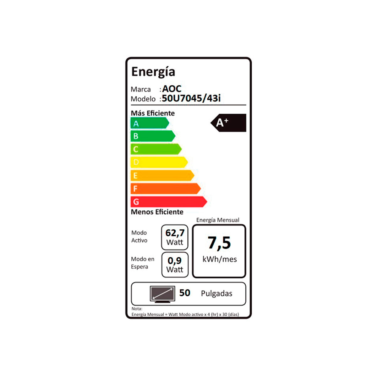 SMART TV AOC LED 4K UHD 50” 50U7045 - 9