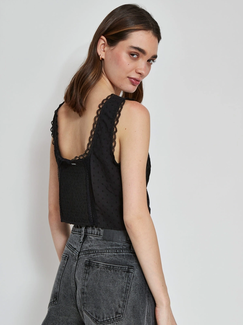 BLUSA MUJER BARBADOS ALGODÓN SIN MANGAS BORDADOS - 2
