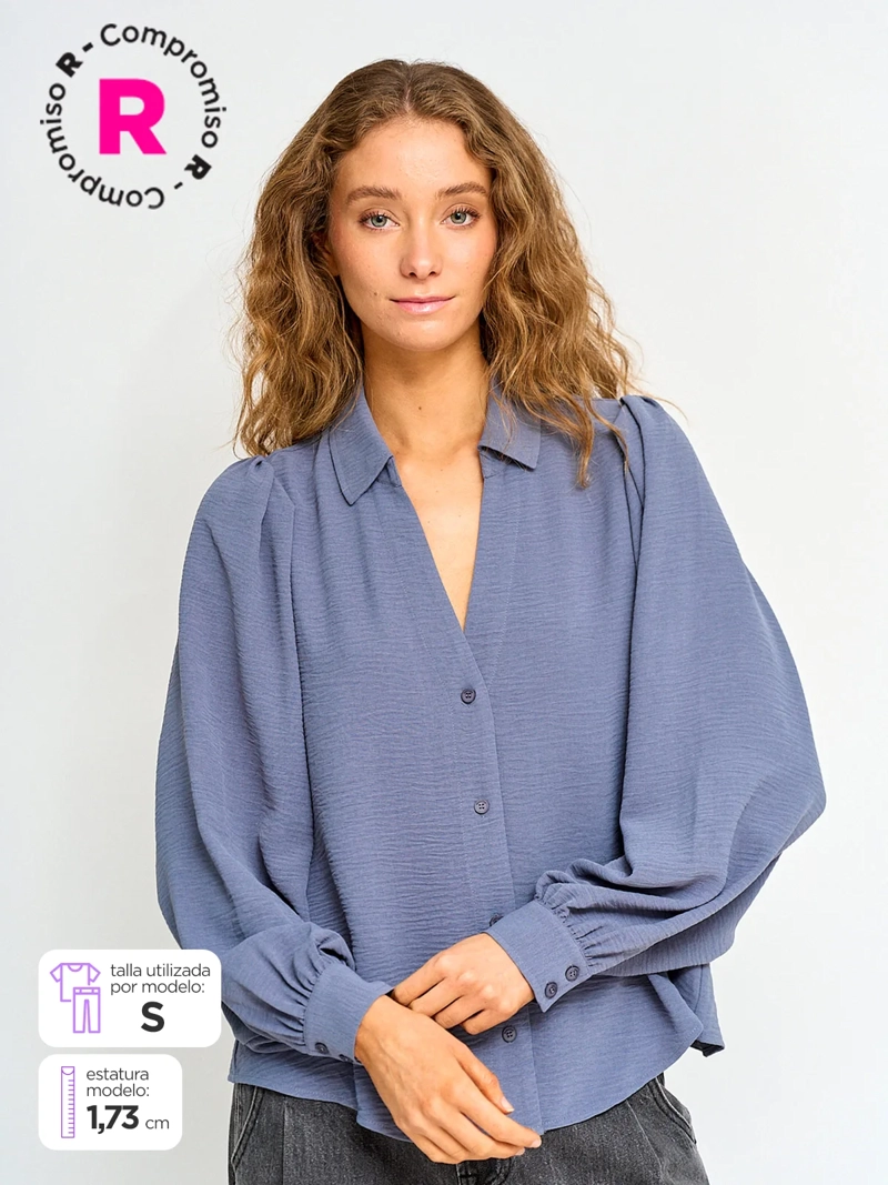 BLUSA MUJER BARBADOS MANGA LARGA FLUIDA - 1
