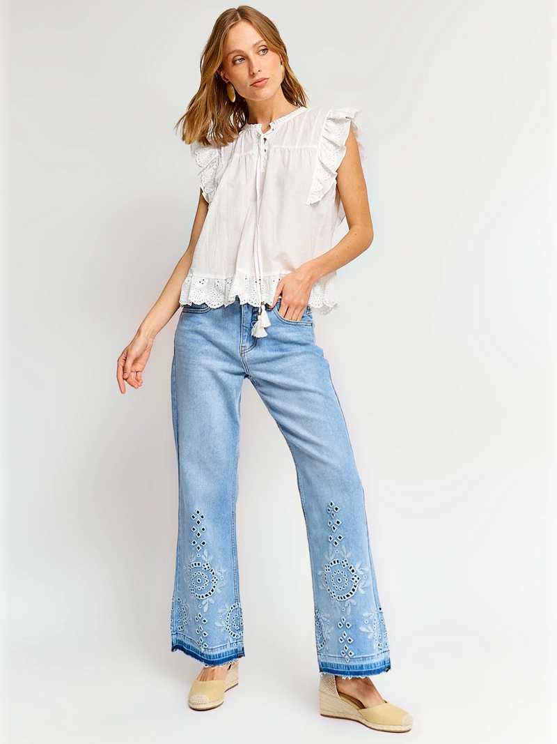 BLUSA MUJER TATIENNE ALGODÓN MANGA CORTA - 4
