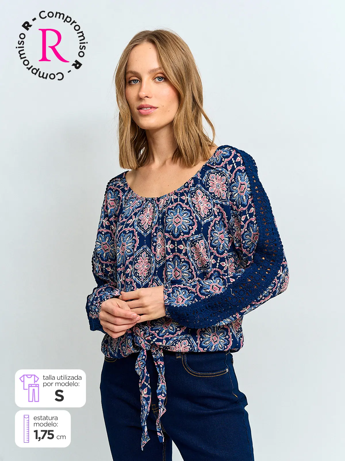 BLUSA MUJER TATIENNE MANGA LARGA ESTAMPADA - 1