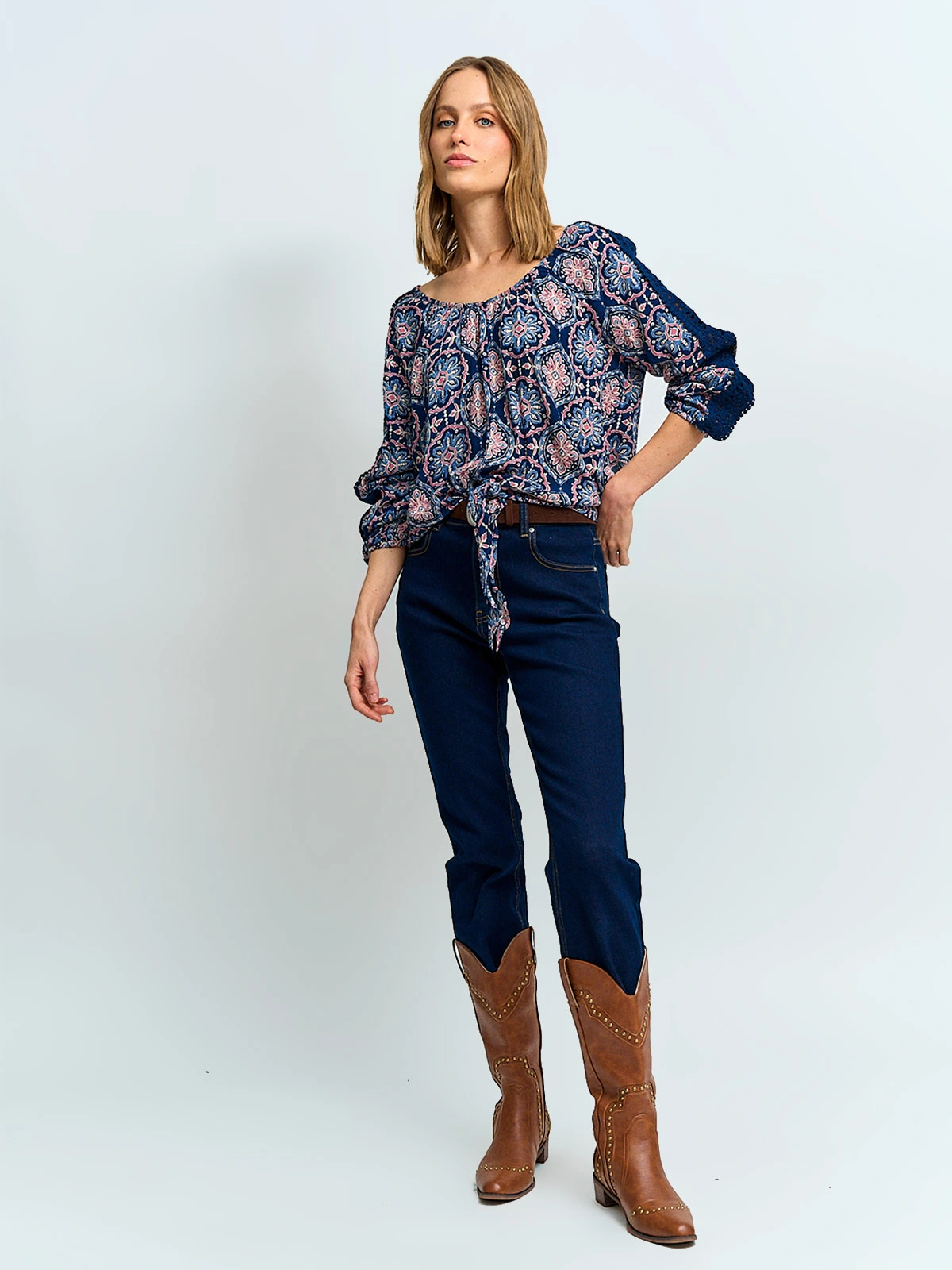 BLUSA MUJER TATIENNE MANGA LARGA ESTAMPADA - 4