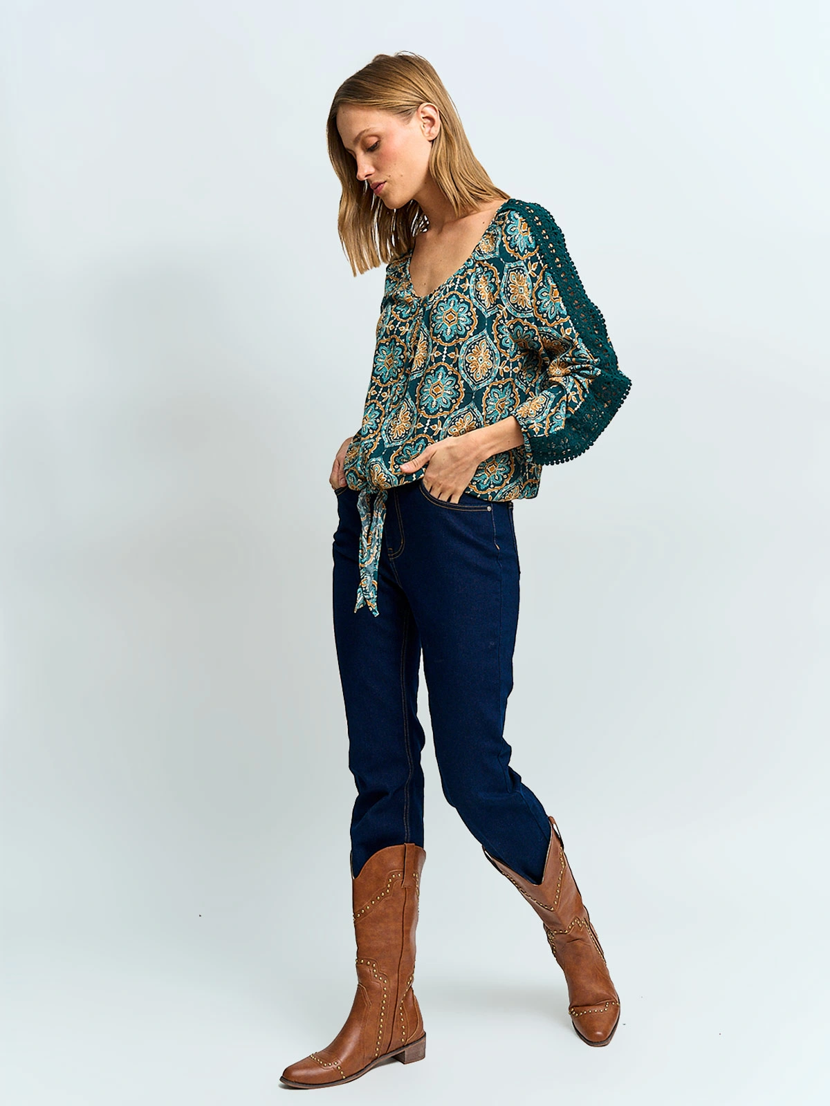 BLUSA MUJER TATIENNE MANGA LARGA ESTAMPADA - 4