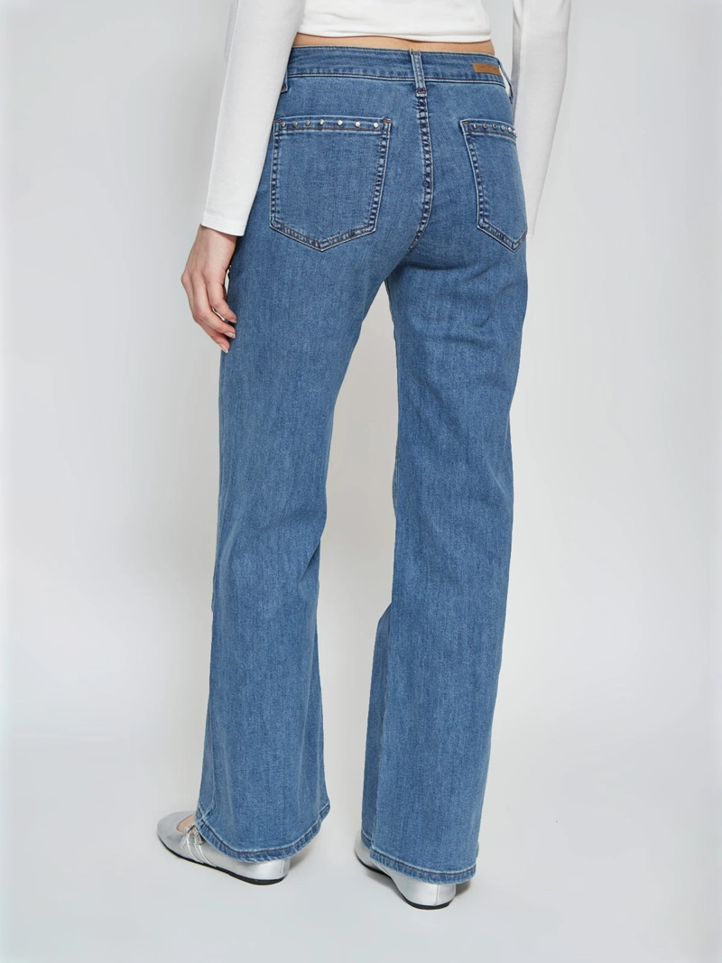 JEANS MUJER INDEX ALGODÓN WIDE LEG TACHAS - 3