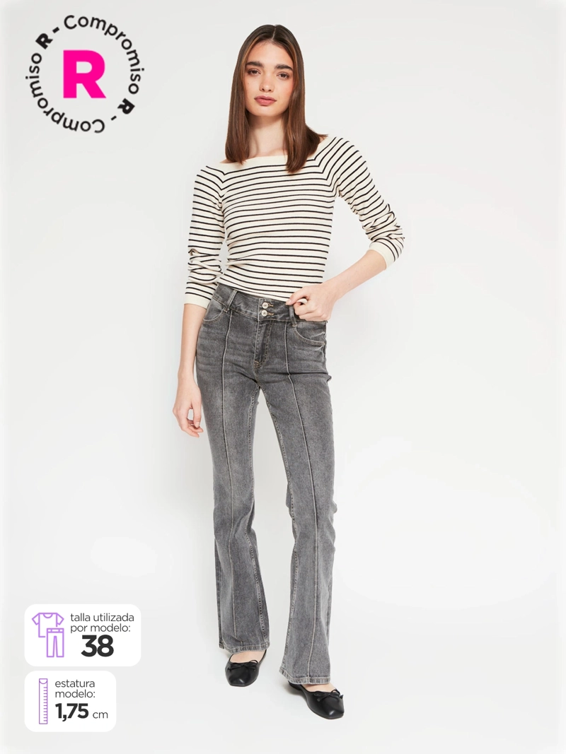 JEANS MUJER INDEX ALGODÓN FLARE - 1