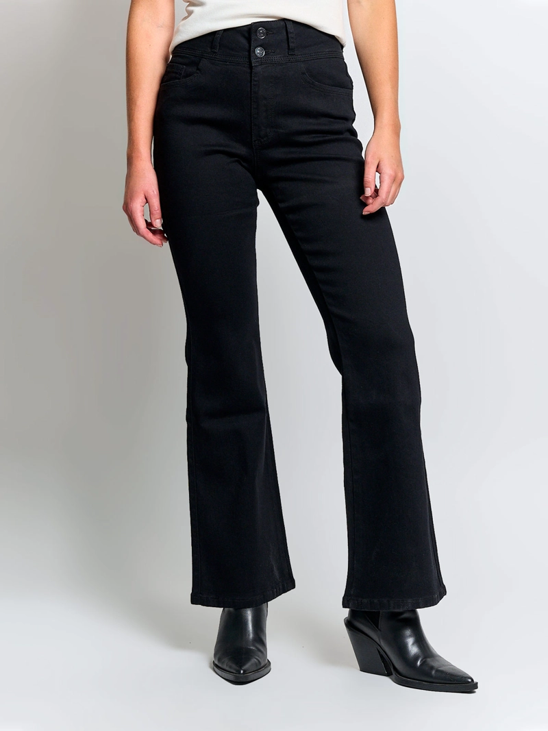 JEANS MUJER INDEX ALGODÓN FLARE PUSH UP TIRO ALTO - 2