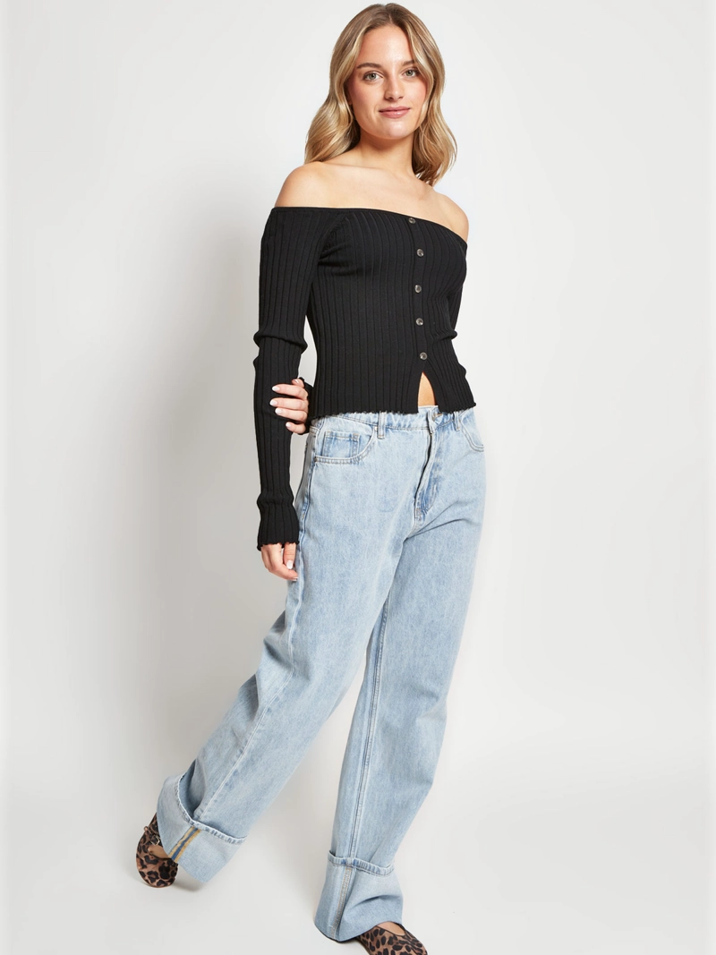 SWEATER MUJER INDEX MANGA LARGA HOMBROS DESCUBIERTOS - 4