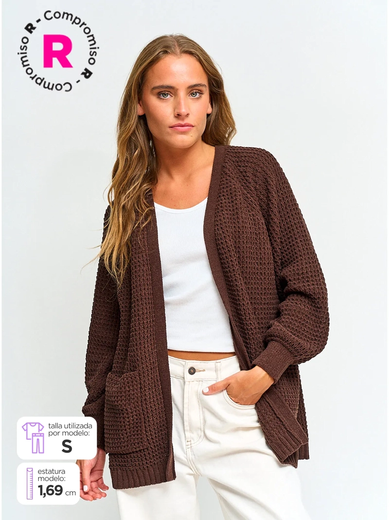 CARDIGAN MUJER INDEX CHENILLE - 1