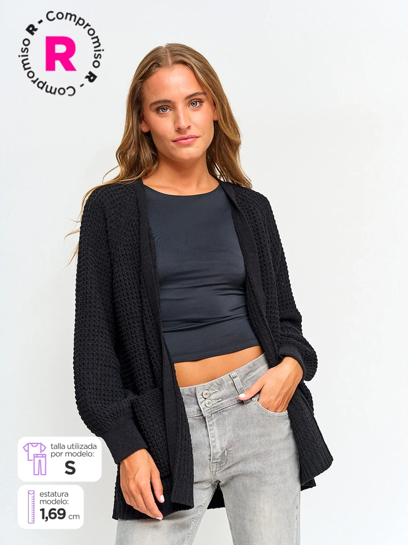 CARDIGAN MUJER INDEX CHENILLE