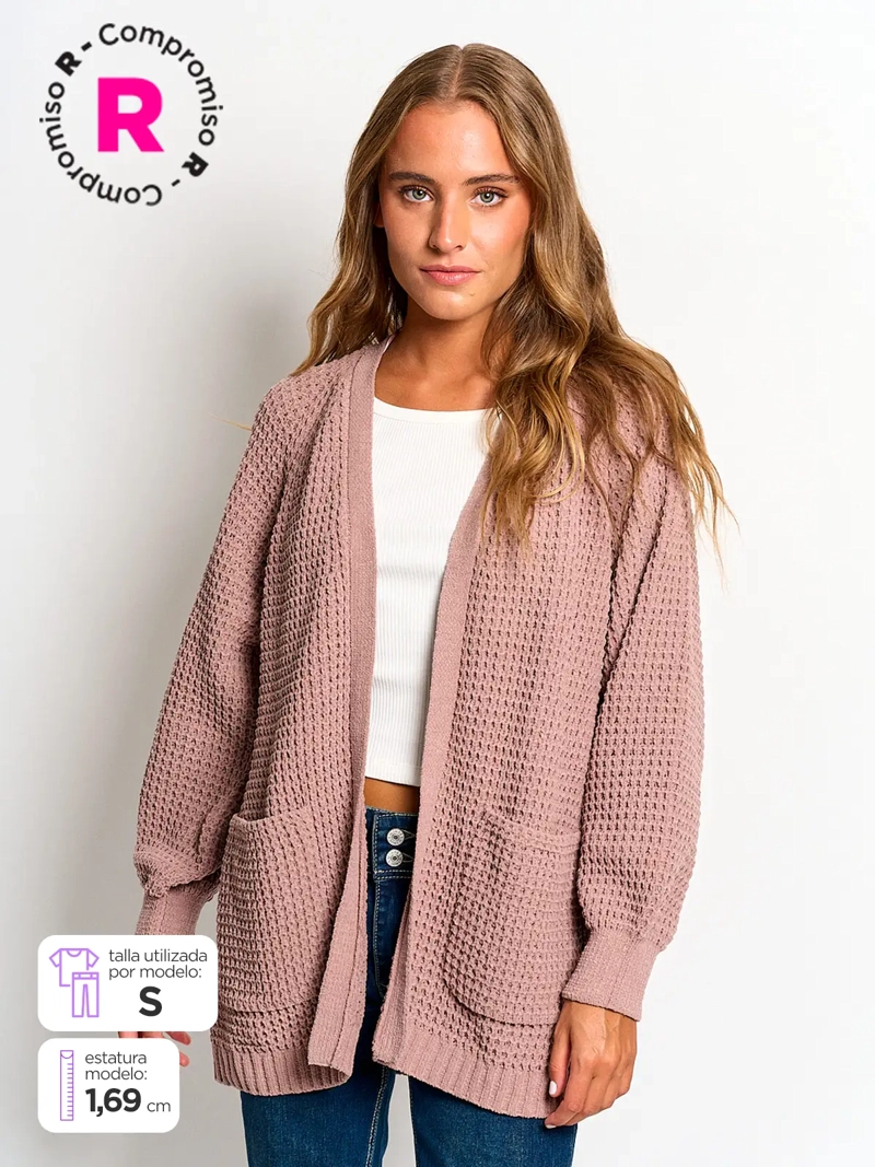 CARDIGAN MUJER INDEX CHENILLE - 1