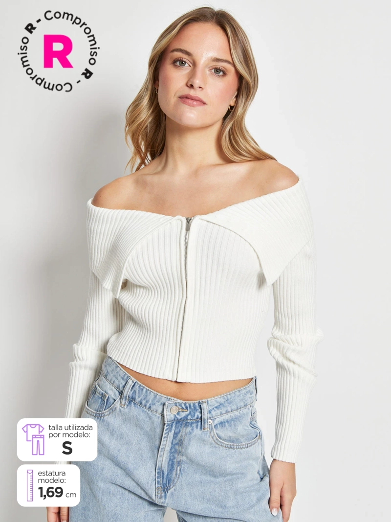SWEATER MUJER INDEX MANGA LARGA HOMBROS DESCUBIERTOS - 1