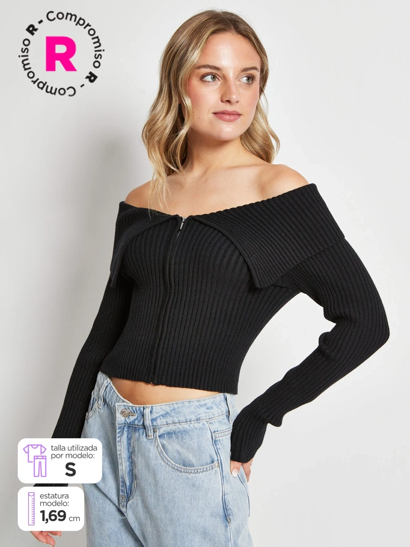 SWEATER MUJER INDEX MANGA LARGA HOMBROS DESCUBIERTOS - 1