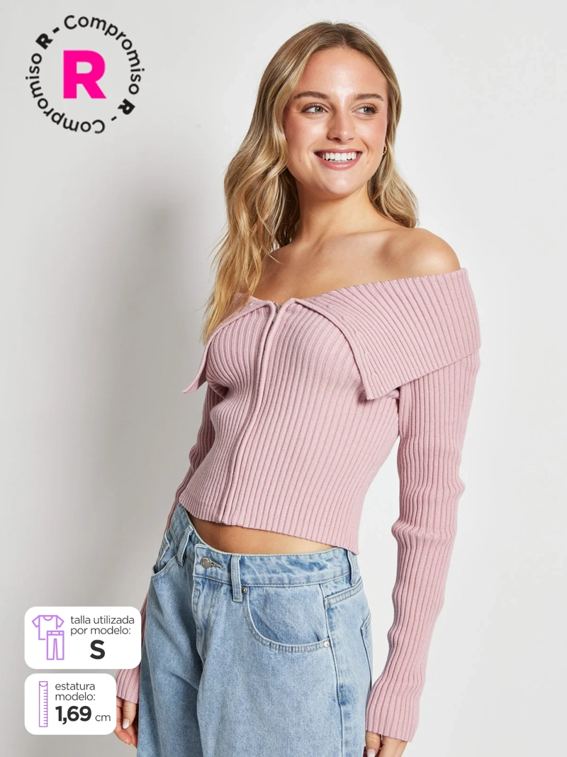 SWEATER MUJER INDEX MANGA LARGA HOMBROS DESCUBIERTOS - 1