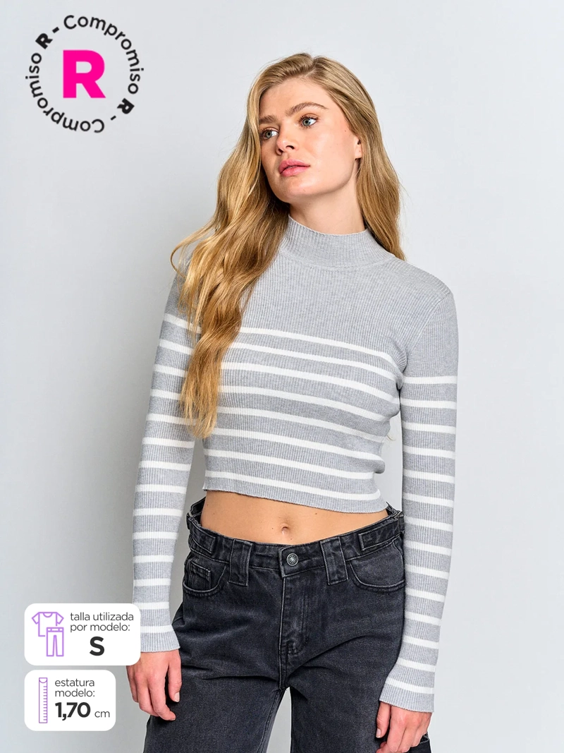 SWEATER MUJER INDEX CUELLO MOCK MANGA LARGA - 1