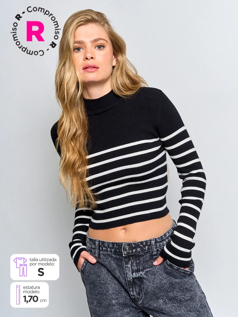 SWEATER MUJER INDEX CUELLO MOCK MANGA LARGA - 1