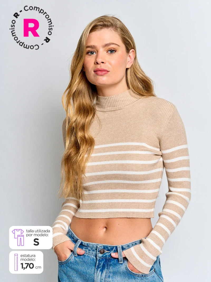 SWEATER MUJER INDEX CUELLO MOCK MANGA LARGA - 1