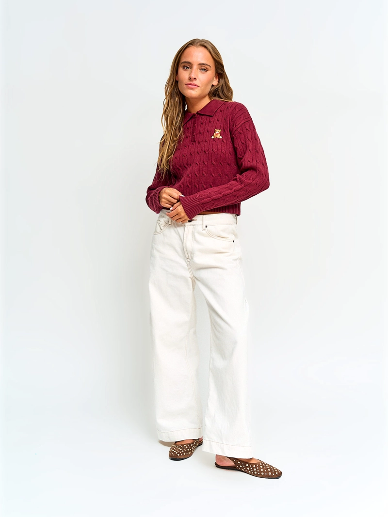 SWEATER MUJER INDEX CUELLO POLO MANGA LARGA - 4