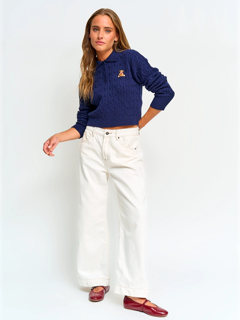 SWEATER MUJER INDEX CUELLO POLO MANGA LARGA - 4