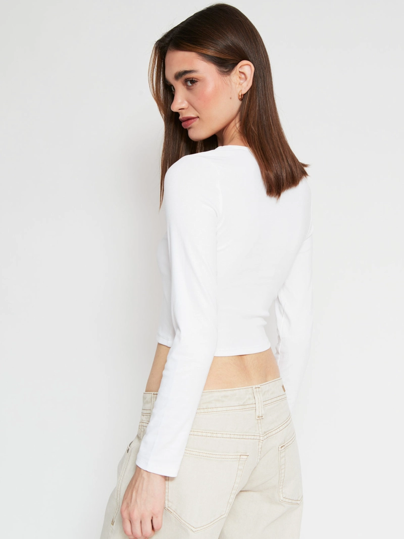 POLERA MUJER INDEX ALGODÓN ESCOTE CUADRADO MANGA LARGA - 2