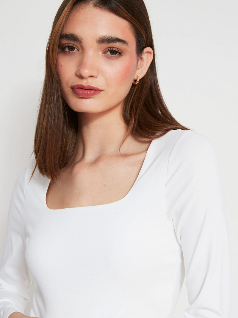 POLERA MUJER INDEX ALGODÓN ESCOTE CUADRADO MANGA LARGA - 3