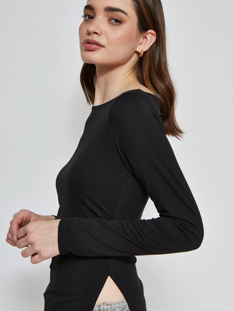 POLERA MUJER INDEX MANGA LARGA FRUNCIDA - 3