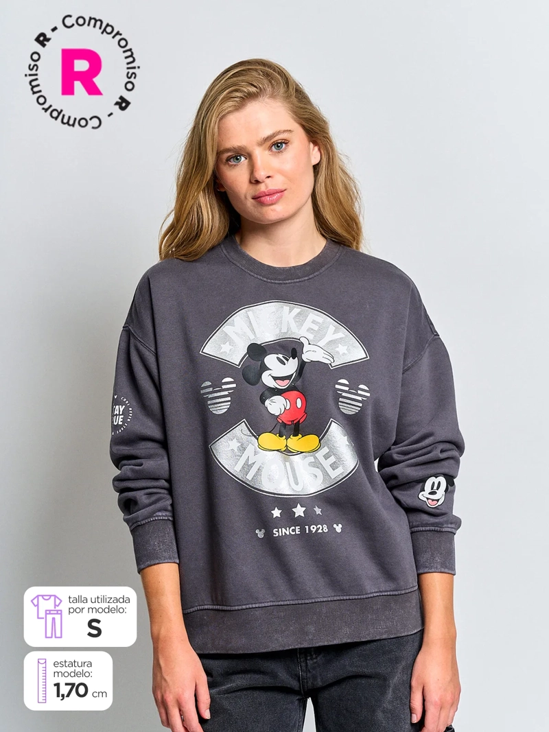 POLERÓN MUJER INDEX ALGODÓN MANGA LARGA MICKEY - 1