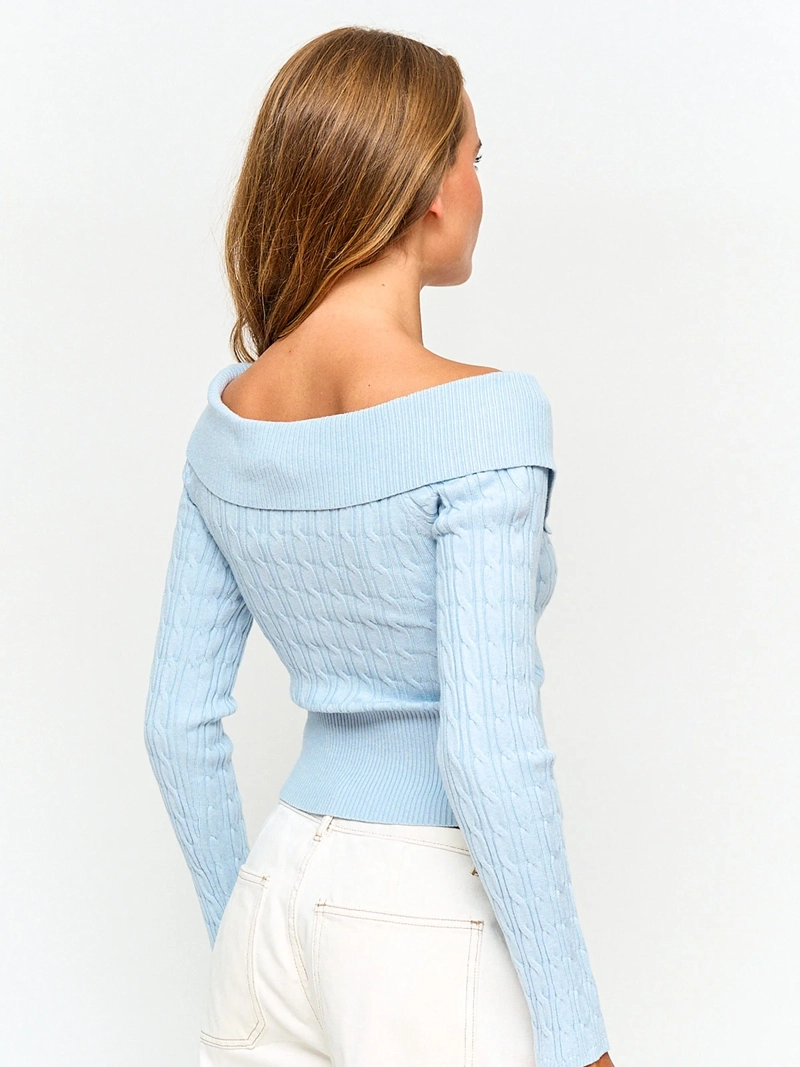 SWEATER MUJER INDEX MANGA LARGA TRENZADO HOMBROS DESCUBIERTOS - 2