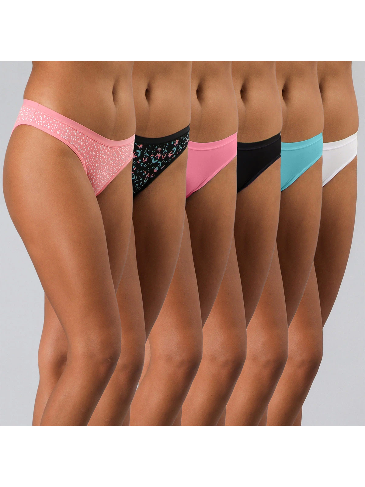 PACK 6 CALZONES FLORES BIKINI ALGODÓN PRINT - 1