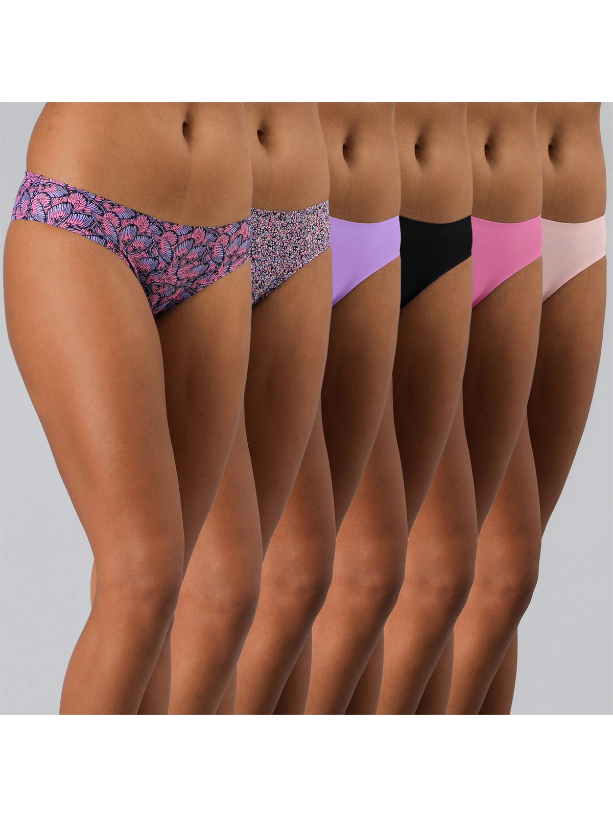 PACK 6 CALZONES FLORES BIKINI BONDED MICROFIBRA - 1