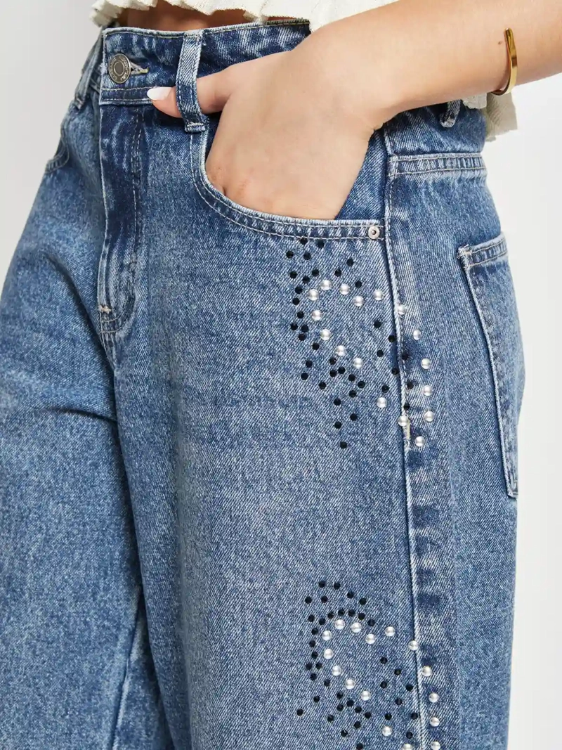 JEANS MUJER BARBADOS ALGODÓN APLICACIONES - 4